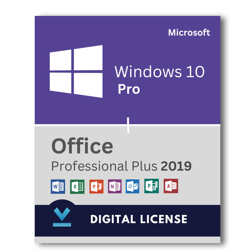 Windows 10 Pro + Microsoft Office 2019 Professional Plus Bundle