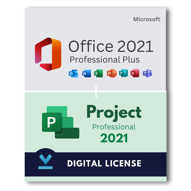 Microsoft Office 2021 Professional Plus + Project 2021 Professional Bundle